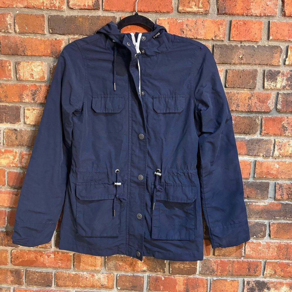 Prince & Fox womens utility hooded anorak jacket blue XS